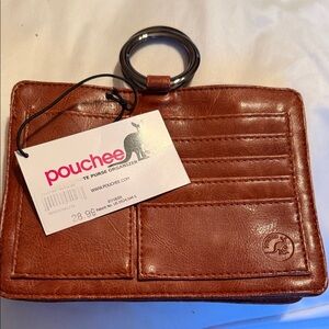 Pouchee Brown Leather Purse Organizer